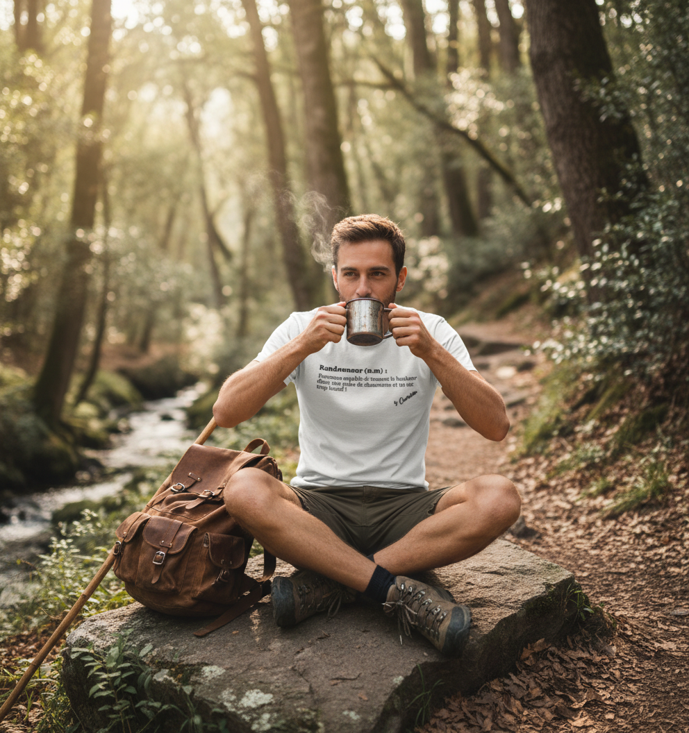 T-shirt Randonneur - pause café en randonnée